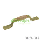 Jaladera Zamak / Madera cc 76 mm L=137 mm 5031 Z53 Acabado metálico con madera Tornillo #8 - 32X1"
