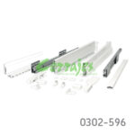 Jgo. Nova-Pro Classic blanco 500 mm para 40 kg h=89 w<600mm con cierre suave cajon int. con riel F8