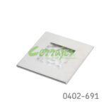 Botón cuadrado Zamak cc 60 mm L=60 mm 4453 Z50 Acabado metálico con cerámica Tornillo M4x25mm