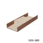 Organizador porta aretes, color nogal, HPL con material sintético apariencia cuero, 150x410x50 mm