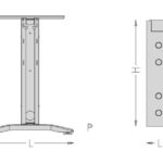 Base idra con forro centrada h 695 mm aluminio