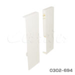 Soporte frontal plástico para cajón interno Cerrajes "Ritma Cube" H=204mm blanco RAL9010