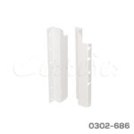Soporte testero fijación izquierdo cajón cacerolero Cerrajes "Ritma Cube" H=144mm epóxica blanco