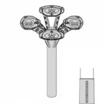 Pata galatea 4 vias a 90º d 60 h 690 mm tipo b alum