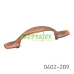 Jaladera Zamak cc 76 mm L=125 mm 4238 Z02 Bronce cobrizado Tornillo #8 - 32X1"