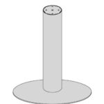 Columna h 695 mm d 120 mm con base d 550 mm aluminio