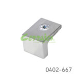 Jaladera cuadrada con cristal sw Zamak L=38 mm 4526 Z22 Niquel cepillado Tornillo M4x25mm