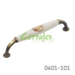 Jaladera Zamak / Cerámica cc 128 mm L=143 mm 5080 Z58 Metálico / Cerámica grabada Tornillo M4x25mm