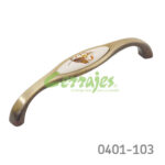 Jaladera Zamak / Cerámica cc 128 mm L=139 mm 5082 Z58 Metálico / Cerámica grabada Tornillo M4x25mm
