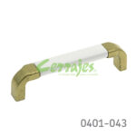Jaladera Zamak/Cerámica cc 96 mm L=106 mm 5027 Z50 Acabado metálico con cerámica Tornillo #8 - 32x1"