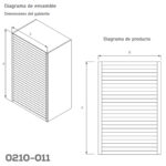 Cortina enrollable PVC para gabinete altura=1,5 m ancho=600mm (p/16mm) color Blanca - Image 3