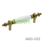 Jaladera Zamak / Cerámica cc 76 mm L=122 mm 5016 Z50 Acabado metálico con cerámica Tornillo M4x25mm