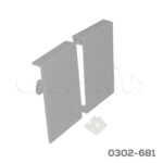 Soporte frontal plástico para cajón interno Cerrajes "Ritma Cube" gris