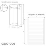 Cortina enrollable p/gabinete mecanismo integrado FBS "Box Milano" Acero inoxidable H=1300mm L=900mm - Image 2