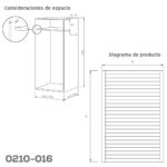 Cortina enrollable PVC para gabinete altura=1,5 m ancho=900mm (p/16mm) laminado Inoxidable
