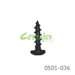Tornillo p/corredera de extensión cabeza de pan "Gripper" #10 x3/4" (19,05 mm) PH2 Negro con punta