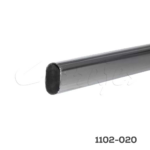 Tubo oval cromado tramo 0.6m con 2 bridas