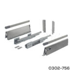 Corredera doble pared enganche rápido  Cerrajes "Stetik" H=204mm L=350mm epóxica plata Cierre suave