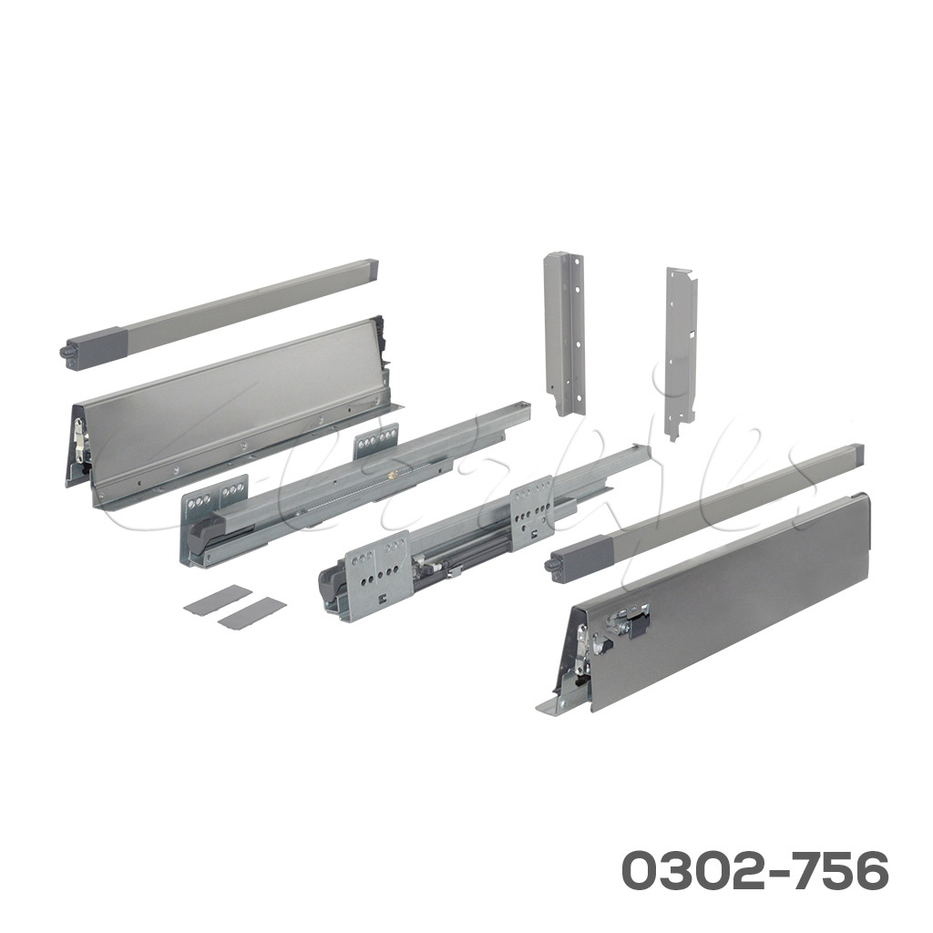 209190866D9C957B9FFB92B86AD13498.jpg Corredera doble pared enganche rápido Cerrajes "Stetik" H=204mm L=350mm epóxica plata Cierre suave - Image 1